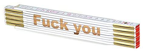 Zollstock mit hochwertiger Gravur: Fuck You personalisiert Geschenk
