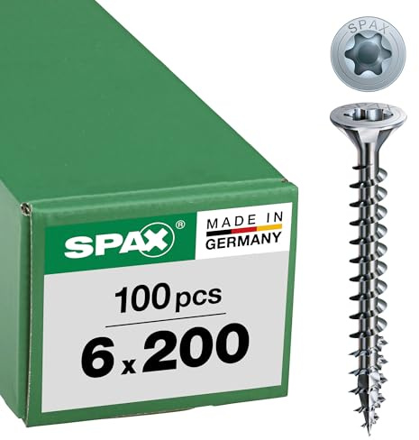 Universalschraube, 6 x 200 mm, 100 Stück, Vollgewinde, Senkkopf, T-STAR plus T30, WIROX - 1191010602005