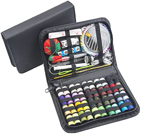 Bolsa de accesorios de kit de costura profesional de 67 piezas con tijeras de sastre, hilos y agujas para suministros de costura de emergencia para el hogar
