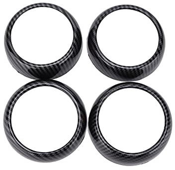Carbon Fiber Lüftungsgitterringe für Fortwo Forfour 453 2015-2021 4er Set ABS Material mit Klebebefestigung -beständig Innenraum Upgrade Schutz vor Kratzern A/C Lüftungsringe für A