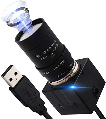 ELP 4K Webcam Ultra HD 2160P USB Camera with 5-50mm 10x Optical Manual Focus Lens, IMX415 Sensor USB Zoom Camera for Video Conference, Plug and Play for Windows, Linux, Mac, Raspberry Pi