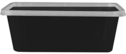 Pack of 100- Plastic Black Food Containers with Clear Lids Reusable Single Compartment Meal Prep Containers Food Tubs Takeaway Box Freezer Storage Trays Microwave & Dishwasher Safe (25 oz)
