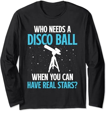 Teleskop Nachthimmel Uhr Sterne Astronomie Liebhaber Langarmshirt