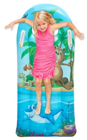 Bodyboard gonflable avec poignées – Planche flottante gonflable de natation – Planche d'eau pour le surf, la natation, la pelouse, la piscine