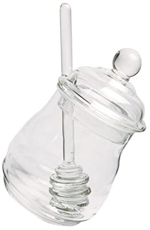 Mikinona Glas Honigbehälter Mit Schöpflöffel Für Küche Honigglas Aus Glas Lebensmittel Lagerung Container Passend Für Honig Marmelade Gewürze
