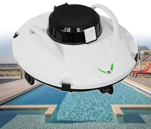 pealiritansemen Pulitore per Piscine Completamente Automatico, Robot per La Pulizia delle Piscine Ricaricabile con Filtro, Doppi Motori, Alimentato da Una Batteria Ricaricabile da 5000 mAh