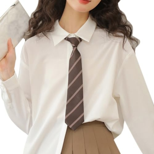 JSGHGDF Cravate vintage à rayures pour femmes et hommes, cravate japonaise, décontractée, polyvalente, cravate pour l'école, accessoires scolaires, M