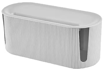 Kabelbox med lock, göm sladdlåda, kabelhanteringslåda, kabelhanteringsbox, kabelhanteringslåda, för att dölja kablar och strömband (vit)