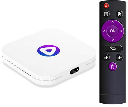 LEFFOT Android 13 TV Box 2025, M1 4K Ultra HD Smart TV-Box, 4GB RAM 64GB ROM, Android Box with 2.4G & 5G WiFi 6, BT 5.0, HDR10, 3D, Rockchip RK3528 Quad Core A53, for Netflix Youtube Prime Video