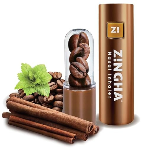 ZINGHA Coffee-Mint Aromatherapy Stick – Natural Energy, Focus & Sinus Support, Portable Wellness Inhaler (Single, Cinnamon Coffee Mint)
