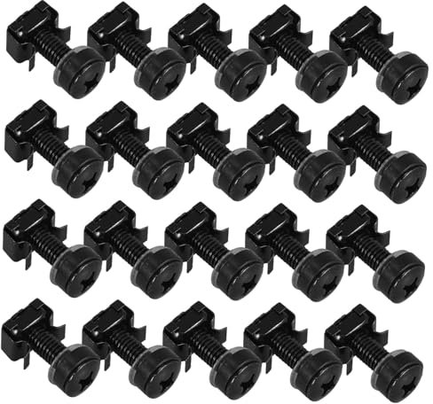 Garneck 50 Pack Stainless Steel Rack Screws and Insert Nuts Server Cabinet Mounting Screws Rack Mounting Hardware Corrosion for Servers