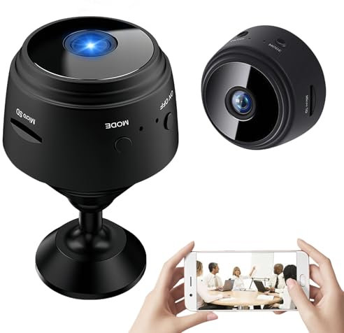 Calenxy Mini Kamera Überwachungskamera WLAN Innen 1080P Kleine Überwachungs Kamera mit Live Übertragung Handy App für Kompakt WiFi-Konnektivität für Heim Videoüberwachung