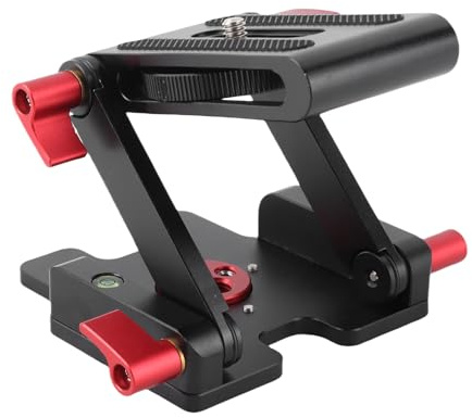 Monopiede fotografico cavalletto in alluminio pieghevole Z - shaped, supporto desktop universale nero 1,5kg - stabile e versatile per macchine fotografiche e videocamere digitali