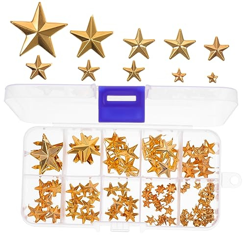 Operitacx 150 Piezas Kit de Remaches Metálicos de Dorada para Diy Accesorios Punk para Ropa Zapatos Bolsos y Manualidades Fáciles de Instalar y Reutilizables