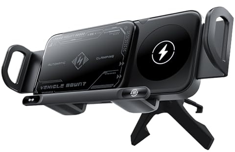Soporte De Cargador Inalámbrico para Coche,Soporte Giratorio para Rejilla de Aire | para Teléfono Plegable con Cargador Inalámbrico - para La Mayoría De Smartphones Automóvil Camión SUV RV SED