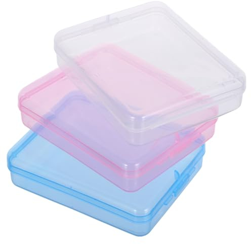 MUELODSIC Organizer con Coperchio Trasparente da Viaggio 3 Pezzi per Cosmetici in Plastica , Contenitore Versatile per Spugne e Pad di Cotone , per Casa e Viaggio