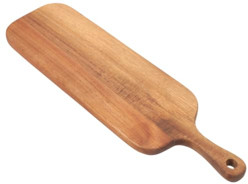 Kichvoe Wooden Cutting Board with Handle 16.14 X 4.72 Inch Small Acacia Charcuterie Board Bread Serving Food for Kitchen and Restaurant