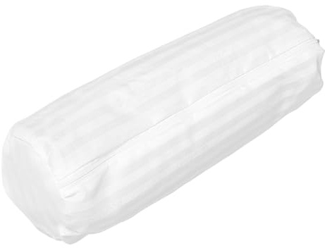 BESTonZON Kissenbezug Rund 50cm Zylinderkissenbezug für Nackenstütze Weiß Leicht Pflegeleicht Maschinenwaschbar für Zuhause