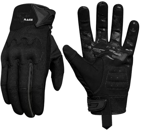 BEAST RAGE Motorbike Gloves for Men & Women–Touch Screen Motorcycle Riding Gloves,Anti-Slip Grip, Hard Knuckle,Breathable Lightweight Bike Gloves for Cycling,Motocross,Outdoor Sports (Black, S)