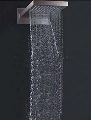Gowe lusso nichel spazzolato cascata pioggia soffione doccia a parete 55,9 cm spruzzatore