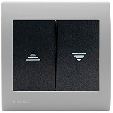 SIEMENS - Interrupteur Volet Roulant Anthracite Delta Iris + Plaque basic Silver