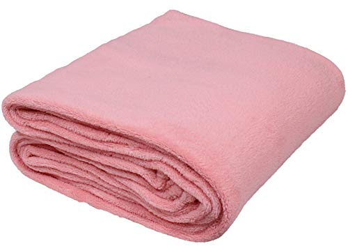 DILUMA Kuscheldecke SoftFleece 220x240 cm Rosa - XXL Couchdecke flauschig weich, waschbar, fusselfrei - Wohndecke für Couch, Sofa, Terrasse, Garten - Frei von Schadstoffen nach Oeko-Tex100