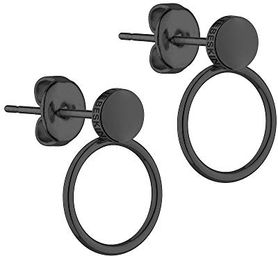 LIEBESKIND BERLIN Ohrstecker Damen aus Edelstahl in Bicolor IP Roségold/Silber & IP Schwarz