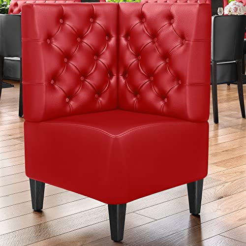 GGMMÖBEL Miami | Gastro Eckbank | B:H 64 x 103 cm | Rot | Chesterfield | Leder | Bistro Eckbank