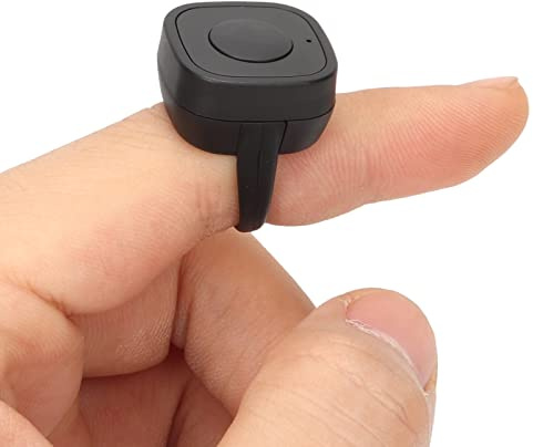 Bluetooth-Fernbedienung für App Page Turner, Finger Scrolling Ring Clicker Tablet Handy Kamera Shutter Selfie Remote Ergonomischer Fingertip Video Controller (Black)