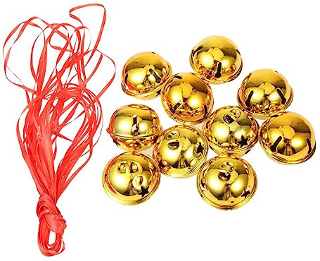 TOPBATHY 11St Weihnachtsglocken hochzeitsdeko Mini-Glocken Golddekor eine Halskette Glocke zubehör Klingglöckchen Krawatte schmücken Schmuck goldene Glocke hängende Glocke