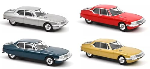 OPO 10 Lotto di 4 Auto in Miniatura compatibili con Citroën SM del 1970 Scala 1:64 3 Pollici 7,5 cm Norev - 019922