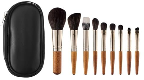 XFSRG 10teiliges Holzgriff Schminkpinsel Set Professionelle Kosmetikpinsel Makeup Brushes Komplett Kosmetik Pinselset mit Aufbewahrungstasche