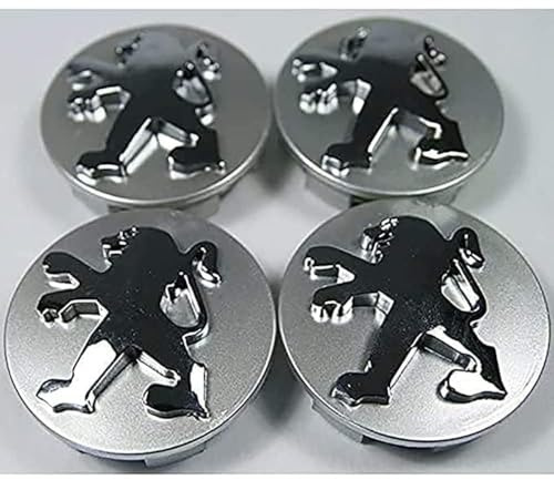 4 Piezas Tapas para Llantas para Peugeot 106 107 206 207 307 308 406 407 56MM, Tapabujes Rueda Tapa Centro Herrumbre Tapacubos Impermeable Neumáticos Llantas