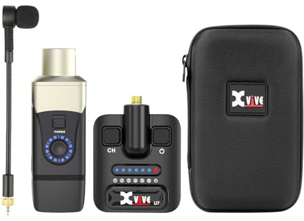 Xvive Sistema inalámbrico U7 de saxofón y trompeta con transmisor y receptor de 2.4 GHz