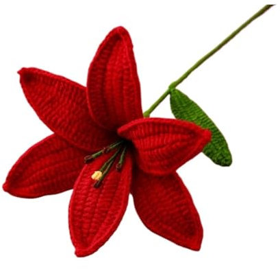 PJQUEKAIPJ Quasi Naturale 1 Mazzo di Gigli all'Uncinetto, Fiori Artificiali creativi, Gigli, Decorazioni for tavoli da Matrimonio e casa Fiori Artificiali(S2)