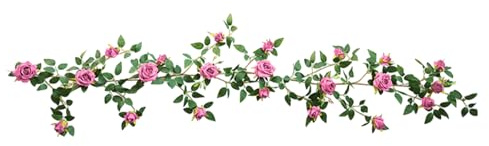 Ghirlanda di rose artificiali, ghirlande di rose per la decorazione | di vite - Ghirlanda di fiori di rosa da 5,9 piedi di fiori estetici artificiali per decorazioni per la stanza di artigianato da gi