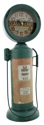 Large Metal Vintage Garage Gas Petrol Pump Quartz Mantel Clock