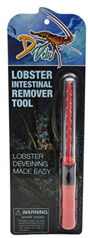D Vein Lobster Deveiner - Simple to Use Lobster Cleaner Tool - Perfect for Divers and Lobster Lovers to Use with Lobster Crackers, Lobster Picks and Lobster Kits - Red