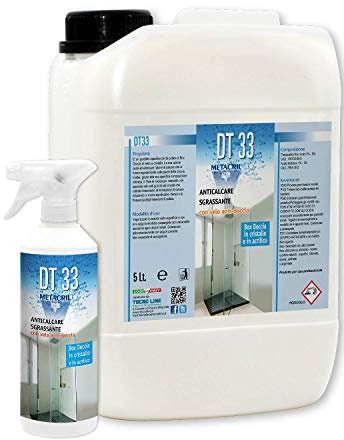 Reiniger und Entkalker auslaufsicher für Dusche und Wände in Kristall + Sprühflasche für die Ladekabel. DT33 5 lt. Sofortiger Versand