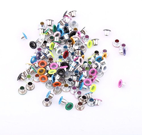 500 Stück Bunte 3 mm Rundform Metallösen Eyelets für Basteln Kartenherstellung Leder DIY Projekte