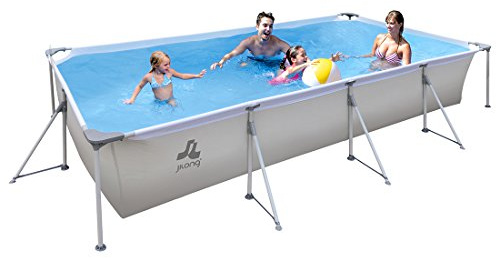 Jilong XXL Familien Pool Grau 4x2 m Stahlrahmenbecken Garten Schwimmbecken Schwimmbad Planschbecken