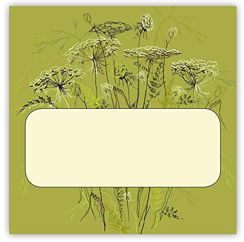50x Gräser Etikett 7.4 x 7.4 cm Kosmetex Aufkleber für Flaschen, Dosen, Beschriftung für Kosmetik, Parfüm, Aroma, Öl, 50x A7