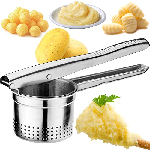 KADAX Schiacciapatate per patate, 24,5cm, Potato Ricer, Schiacciapatate in Acciaio Inox, Schiacciapatate manuale, Pressa per Purè di Patate