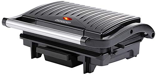 MONZANA® Kontaktgrill Antihaftbeschichtung Sicherheitsverschluss Cool-Touch Küche Elektrogrill Tischgrill Sandwich Maker Panini Toaster 1500W Schwarz