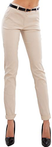 Toocool Pantalon Classique pour Femme, Pantalon Elégant Taille Basse avec Poches et Ceinture, Pantalons d'Eté pour Femme AS-28251
