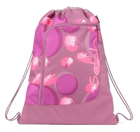 Satch Sportbeutel Walking Clouds - Lila | Turnbeutel für Mädchen und Jungen mit Reißverschlussfach, 12 L Volumen und zur Fixierung am satch Rucksack geeignet