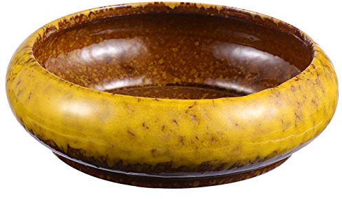 TOPBATHY Retro Künstlerischer Sukkulenten Pflanzer Mit Drainageöffnung Für Balkon Garten Und Zuhause Keramischer Blumentopf Für Kleine Pflanzen Gelb