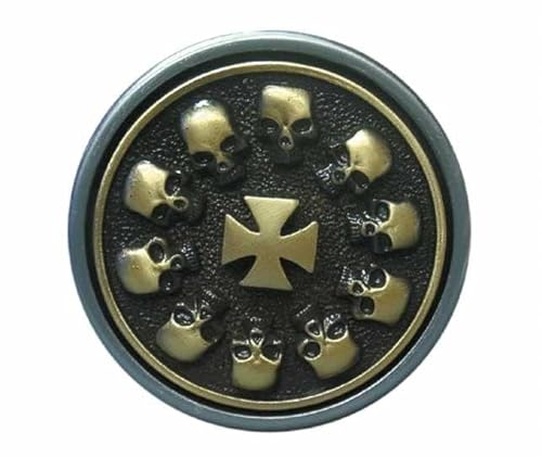 Generisch Drehbare Eisernes Kreuz Iron Cross gold Totenkopf Skulls Biker Gürtelschnalle Gürtel