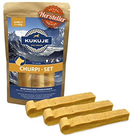 Kukuje Churpi 3X 60 g- Das Stück Himalaya für deinen Hund - Kauknochen aus Hartkäse Käseknochen Kauspielzeug Kaustange Hundekäse