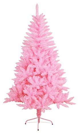 SOLAGUA NAVIDAD Albero di Natale artificiale extra riempito con foglie di ghirlanda, alberi da 150-300cm con supporto in metallo (Rosa, 150cm 380Tips)
